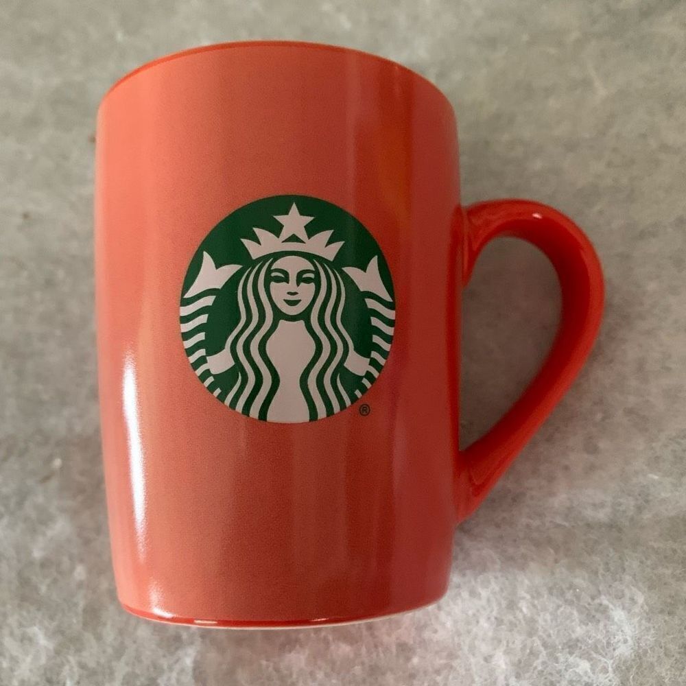 Starbucks 10oz Orange Peach Ombre Green Mermaid Logo Coffee Mug